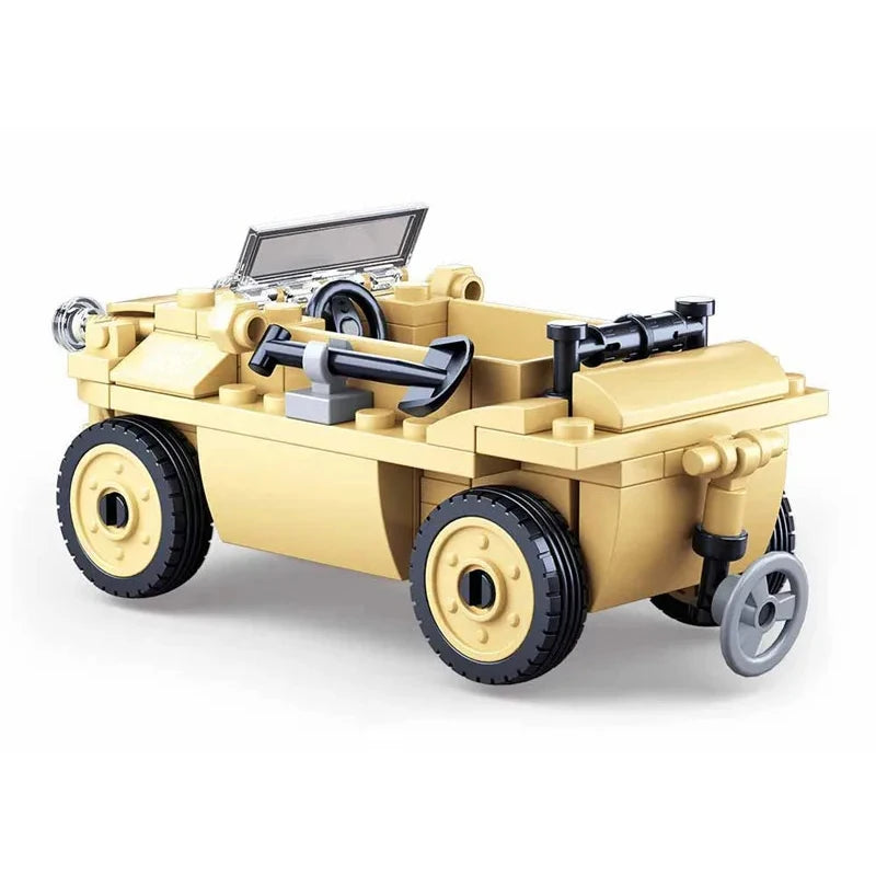 103PCS Military WW2 Amphibious Car Model Bricks Army Soilder Figures Building Blocks Sets Educational DIY Toys For Kids Gifts