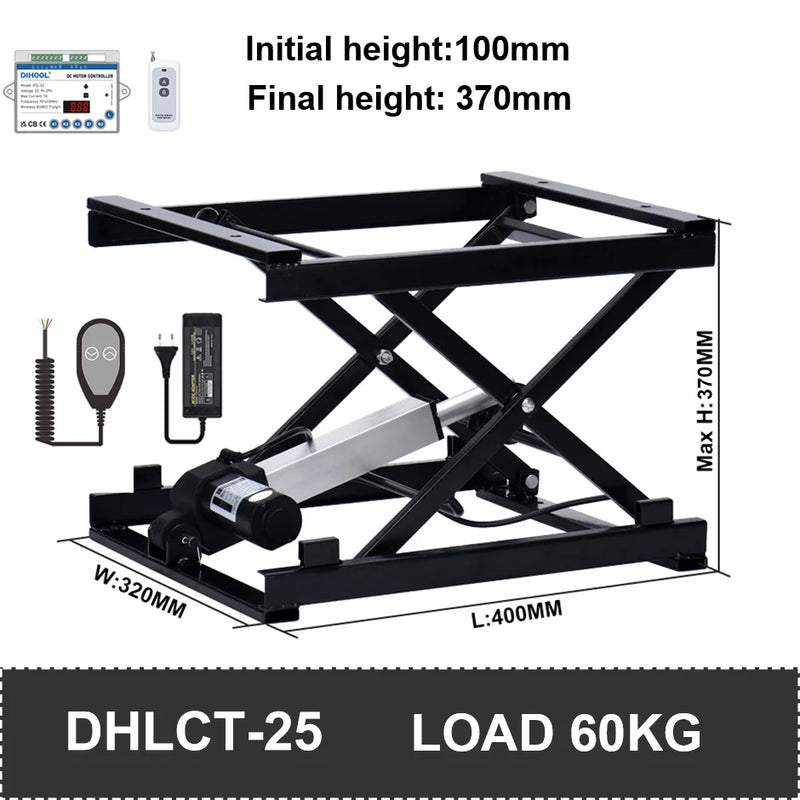 Electric Lifting Platform Tea Table 60/120/150kg Load Elevation Height Adjustable  Remote Control Motor Drive Iron Frame