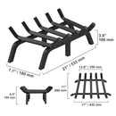 SucceBuy Fireplace Log Grate Fireplace Grate with 6 Legs 3/4’’ Solid Powder-coated Steel Bars Log Firewood Burning Rack Holder