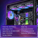 JEYI 120mm PC ARGB Lüfter AURA SYNC RGB Computerlüfter Ultra Leiser Kühlkörper Ventilator mit 4PIN PWM und 5V 3PIN ARGB Anschluss