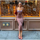 The Meridian Line | Colour-Block Halter Maxi Dress