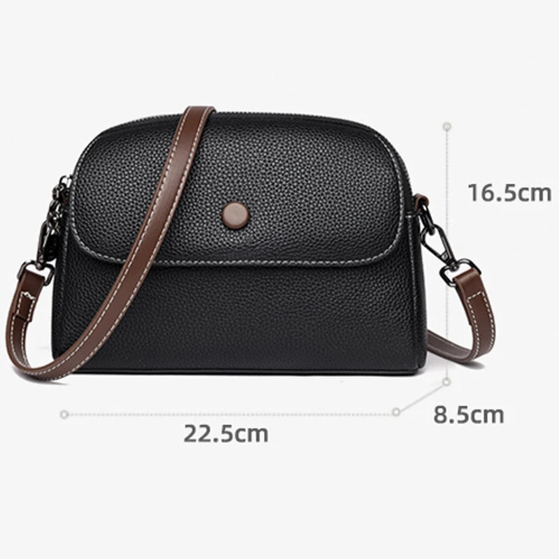 2024 High Quality Leather Women's Shoulder Bag Famous Brand Designer Female Crossbody Bags Trendy Casual Girl Handbag Wallet Sac