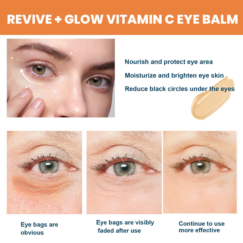 Vitamin C Eye Cream Stick Anti-Wrinkle Moisturizing Balm Eye Bag Removal Dark Circles Reduce Fine Lines Anti Puffiness Eye Cream