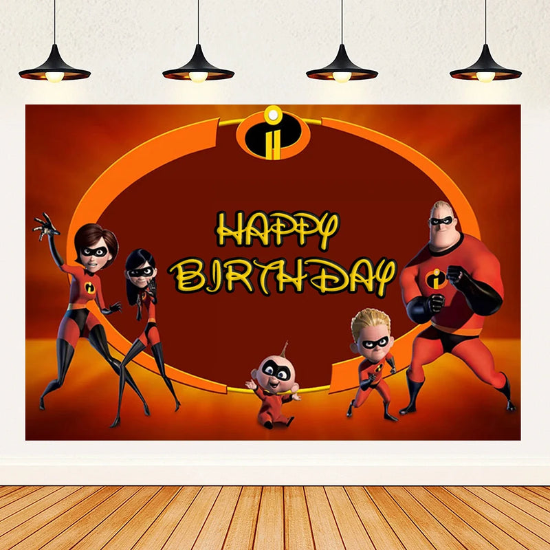 Cartoon The Incredibles Theme Boy Birthday Party Latex Balloons Cake Topper Banner Background Baby Shower Supplies For Kids Gift