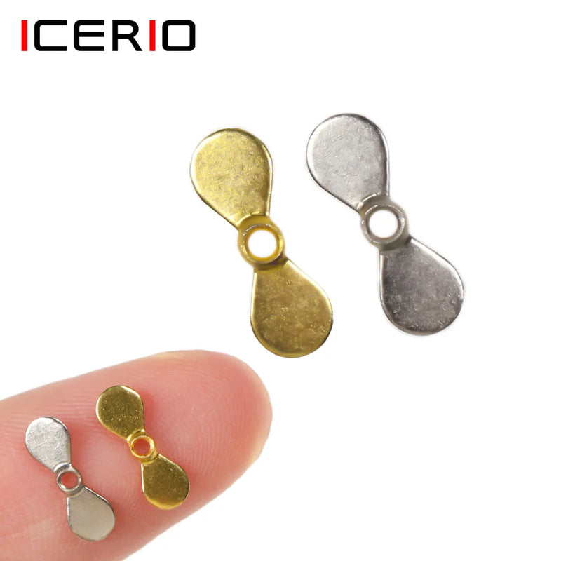 ICERIO 20pcs Turbo Propeller Spinner Blade Rotating Metal Blade For Fishing Flies Hook DIY Fishing Lure Bait Fishing Accessories