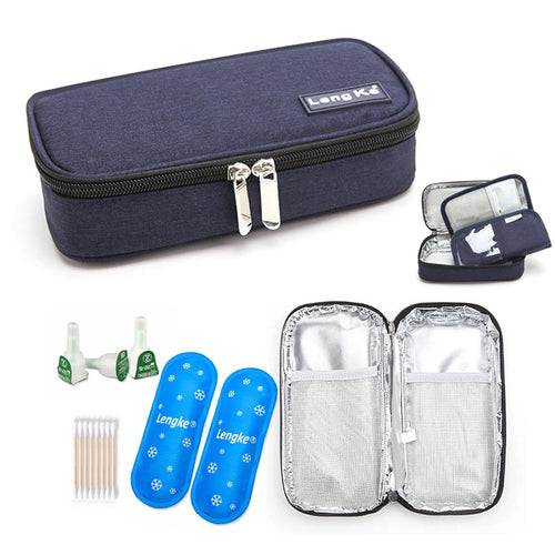 Portable Oxford Cloth Insulin Glaciated Cold Storage Bag First Aid Kits Medicine Travel Pocket Cooler Pen Bag Pack Drug Freezer