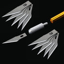 1Set Precision Carving Craft Knife Stainless Steel Hobby Knives for DIY Art Work Cutting Scrapbooking Stencil Models with5Blades