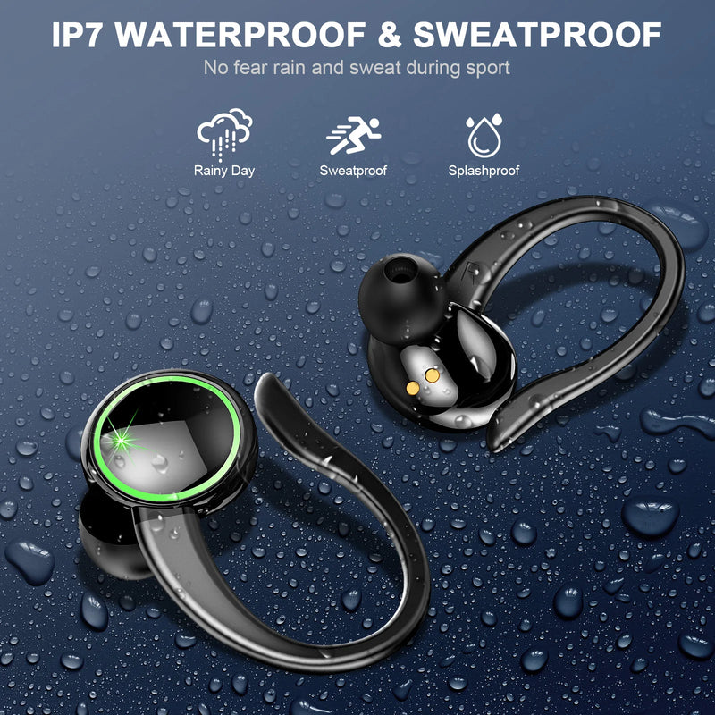 DRSAEC Wireless Earbuds Sports, Bluetooth Headphones 5.3,4 ENC Noise Cancelling Mic, IP7 Waterproof Headset, 50H Playback.
