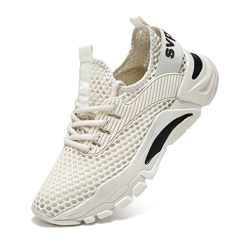 Mesh Herrenschuhe Atmungsaktive weiße Herren-Sneaker Trendige leichte schwarze Übergröße Herren-Freizeitschuhe Zapatillas Hombre