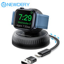 NEWDERY Portable Wireless Magnetic Fast Charging Station for Apple Watch Series 10/9/8/7/6/5/4/3/2/1/SE/Ultra 2/1 With C Cable