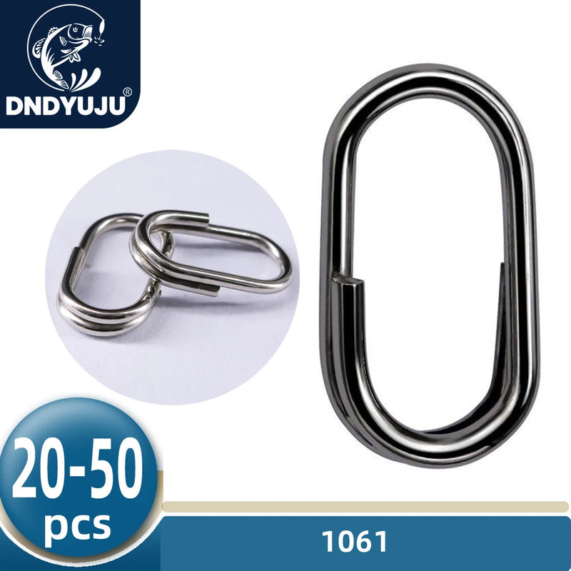 DNDYUJU Fishing Oval Lure Circle Pike Stainless Steel Rolling Swivel Oval Split Rings Fishing Accessories Connector Pin Tackle