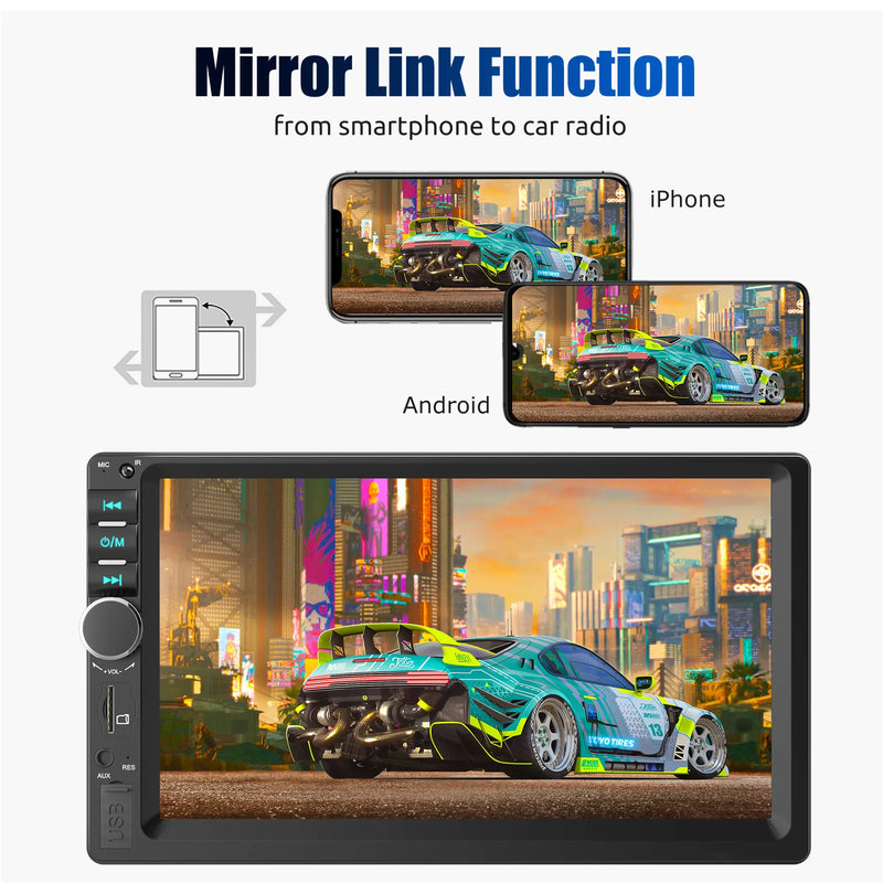 ESSGOO 7 Inch Carplay/Android Auto Double 2 DIN Car Stereo Stereo Head Unit Radio AUX FM USB Multimedia MP5 Player