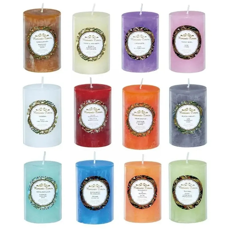 Household Smokeless Column Wax Scented Candles Church Holiday Wedding Scented Birthday Buddhist Candles Home Decoration