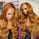 Ginger Brown 13X6 Lace Front Human Hair Wigs Honey Blonde Body Wave Lace Front Wig for Women Pre-Plucked Remy Human Hair Wig