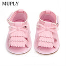 2023 New Arrival Baby Sandals Summer PU Leather Tassel With Bow Baby Girl Sandals Rubber Bottom High Quality Toddler Moccasins