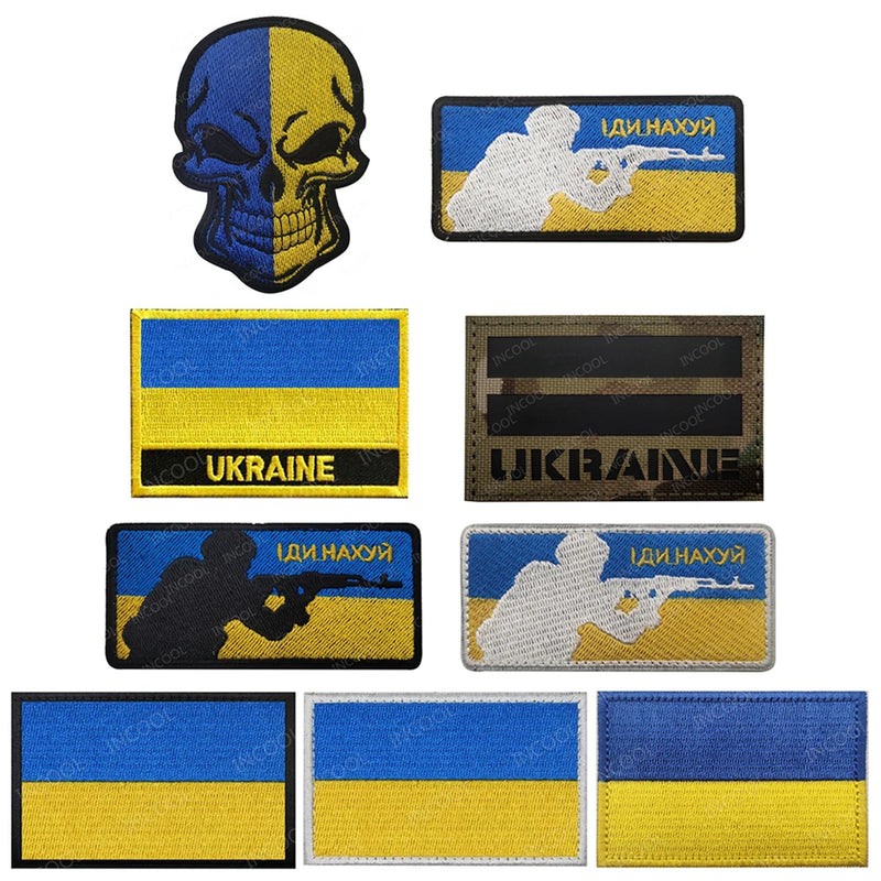 Ukraine Embroidered Patch Ukrainian Patches Appliqued Reflective Chevron Strip Patches For Clothing