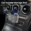 Crystal Diamond Car Vent Storage Box Auto Leather Organizer Cell Phone Glasses Key Card Holder Decor Car Accessories for Women