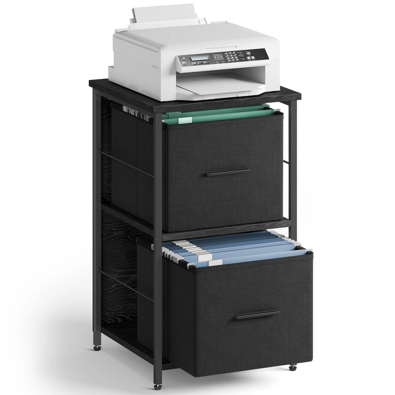 VASAGLE file wardrobe with 2 drawers, print stand, for A4, letter format, hanging system, storage box, Home Office