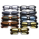 SO&EI Fashion Square Men Sunglasses Retro Rivets Women Yellow Blue Shades UV400 Sun Glasses