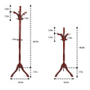 Wood Coat Hat Rack Stand Clothes Hanger Hall Tree Height Adjustable Entryway Clothes Rail