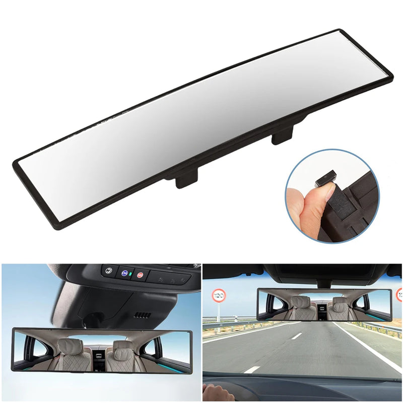 285mm Car Interior Rear Mirror Rubber Clip Anti Glare Interior Anti Glare Rearview Mirror Wide Convex Rear View Clear Mirror