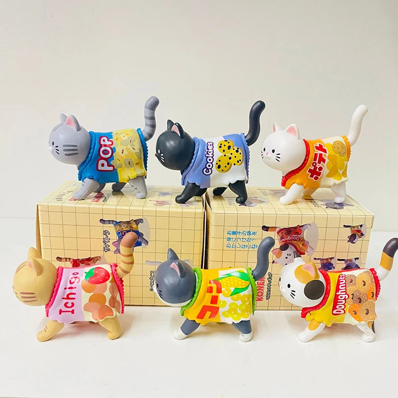 New Cat Blind Box Wearing Candy Packaging Snack Cat Figure Toys Kittens Dolls Blind Bag Decoration Kids Christmas Gift