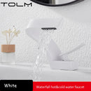 TOLM Brass Black Gold Basin Faucet Bathroom Sink Faucets Hot Cold Water Mixer Crane Deck Mounted Single Handle Hole Bath Kitchen