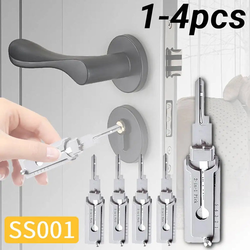 1-4pcs SS001 Key Decoder Tool Pickup Hand Tool Stainless Steel Precision Tool O-ring Pickup Kit Maintenance Repair Kit ﻿