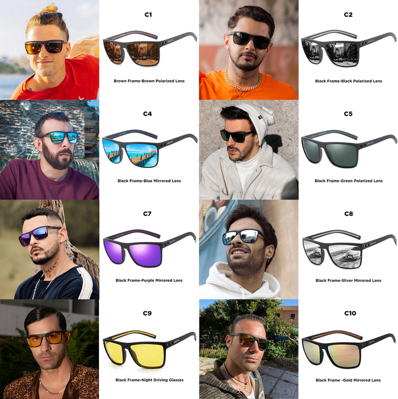 ZENOTTIC Polarized Sunglasses Shade for Women Men Lightweight TR90 Frame UV400 Protection Square Sun Glasses 2022 2023
