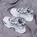 Women's Chunky Sneakers 2021 Fashion Women Platform Shoes Lace Up Breathable Air Vulcanize Shoes Women Female Trainers Dad Shoes