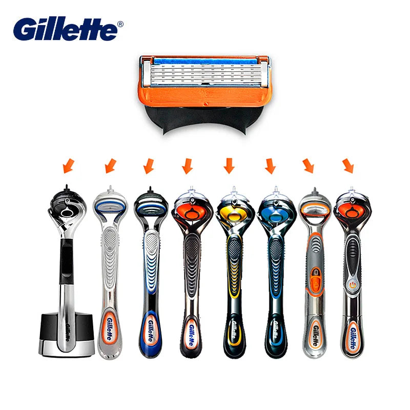 Genuine Gillette Fusion Razor for Men Face Hair Shaving Removal Safety Manul Shaver + Replacement Razor Blades Cassettes Fusion5