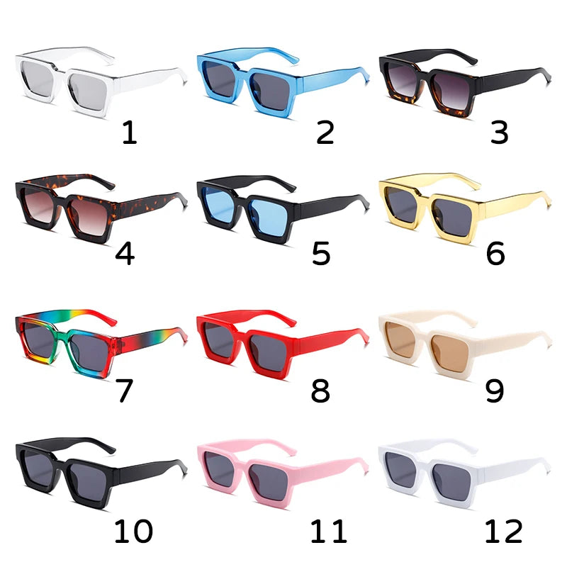 Fashion Rainbow Sunglasses Men Vintage Pride Sun Glasses Women Thick Square Eyewear Summer Retro Trendy Colorful Shades Uv400