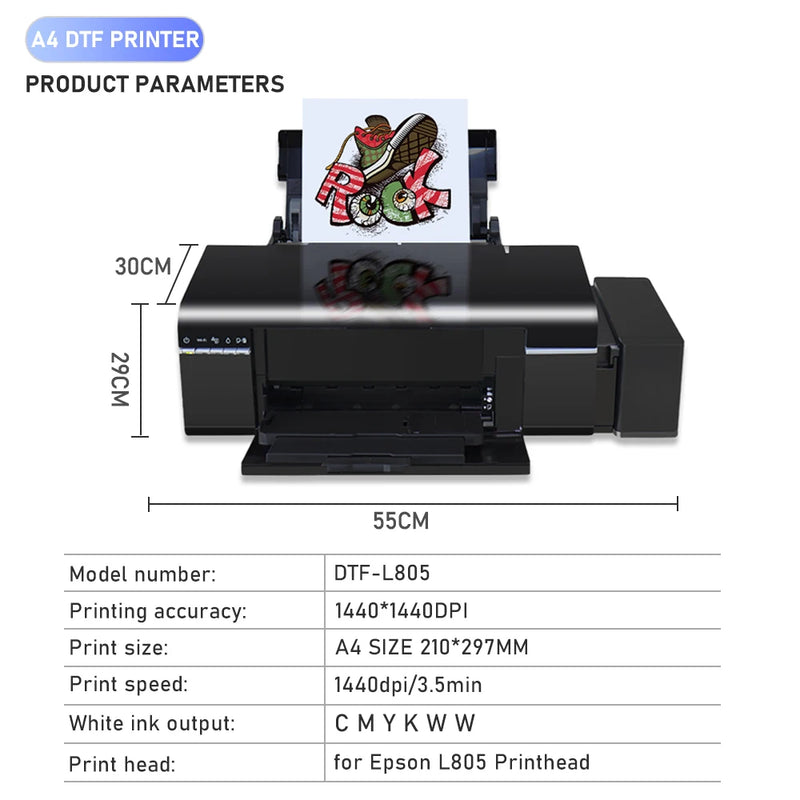 OYfame A4 DTF impresora Transfer Heat Printer Direct to Film Printer A4 L805 DTF Printer for fabric t shirt printing machine A4