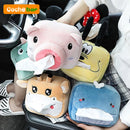Cartoon Tissue Box Holder Cute Short Plush Tissue Boxes Bracket Auto Armrest Box Car Seat Back Car Decorations Car Tissue Holder