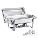 SucceBuy 8 Qt 4 Pack Chafing Dish Buffet Set Stainless Steel Chafer with 2 Full Size and 4 Half Size Pans Catering Warmer Server