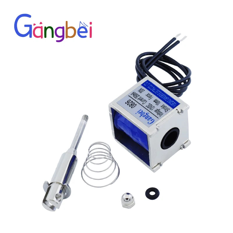 gangbei-0826B Wholesale Pull Type Linear Solenoid Electromagnet JF-0826B DC 6V 12V 24V 350mA Force 20N travel 10mm