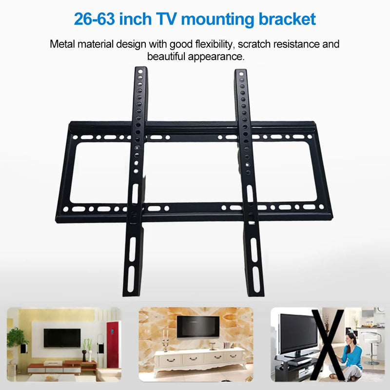 26-63inch Flat Panel TV Frame Adjustable TV Mount Monitor Holder with Level Low Profile Flat TV Wall Mount for LCD LED TV Screen