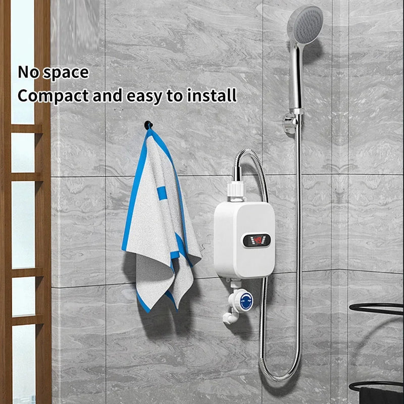 3500W Instant Water Heater Shower 220V Bathroom Faucet EU Plug Hot Water Heater Digital Display For Country House Cottage Hotel