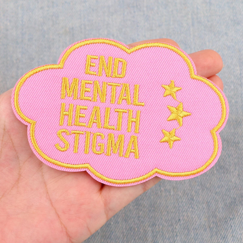 Brain Model Patches For Clothes Mental Health Awareness And Support DIY Embroidery Applique Fusible Patch Ironing Stickers Badge