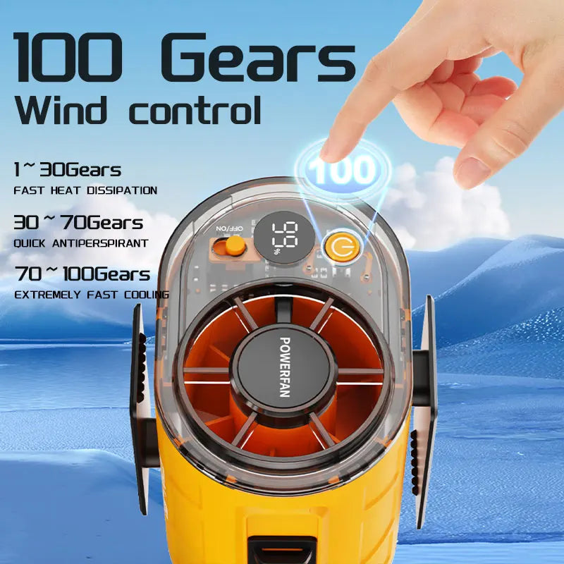 Outdoor Leisure And Work Waist Mounted Cooling Fan, Compact And Portable, With High Wind Power, Long Endurance, And Silent Fan