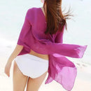 2023 Neu einfarbig Herbst Damen Sommer Sexy Strandbekleidung Bikini Strandkleid Bikini Bademode Überwurf Leinen Damen großer Schal