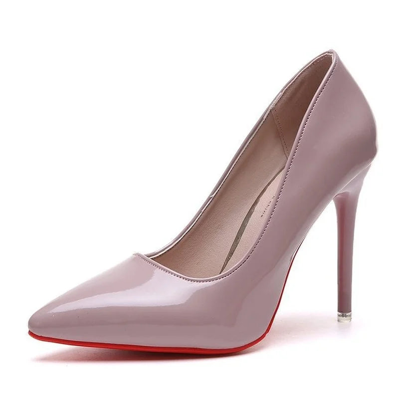 Women Shoes Spring Patent Leather Stiletto Women's Single Shoes Pointed Dress Bride Bridesmaid Wedding Shoes