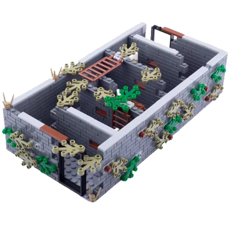 Military MOC Sentry Building Block Soldier Sandbag Fence Cannon Shell Barbed Wire Weapon Rack Training Field Watchtower Toy K018