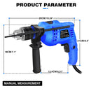 Power Electric Hammer Drill, 2 in 1 Function Rotary Hammer Drill, Variable Speed with Impact Drill Bit，360° Rotating Handle