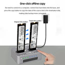 Dual-Bay M.2 NVME SSD Clone USB3.2 Type C NVME Docking Station M.2 M.3 NVME PCI-E External Hard Disk Box for M2 SSD M Key SSD