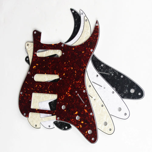 FLEOR Set mit 11 Löchern E-Gitarren-Pickguard SSH HSS Gitarren-Schlagplatte & Schrauben passend für ST Gitarren-Teile, 8 Farben zur Auswahl