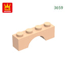 Wange 81Pcs/Lot 3659 1x4x2 Flat Arch Building Blocks MOC Construction Accessories Parts Compatible with Brick Children Toys Gift