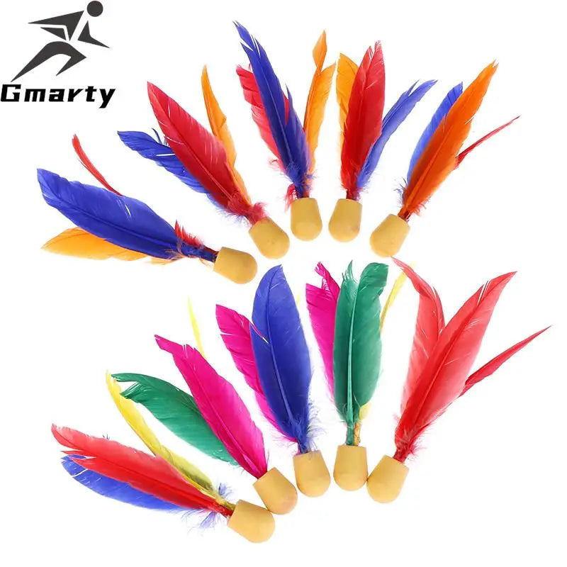 10pcs China Jianzi Footbal Foot Kick Handwheel Feather Shuttlecock Fitness Entertainment For Physical Exercise