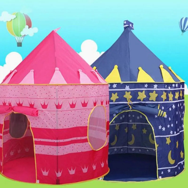 Infant Toddler Folding Tents Portable Castle Kids Pink Blue Play House Camping Toys Birthday Christmas Outdoor Gifts Room Decor