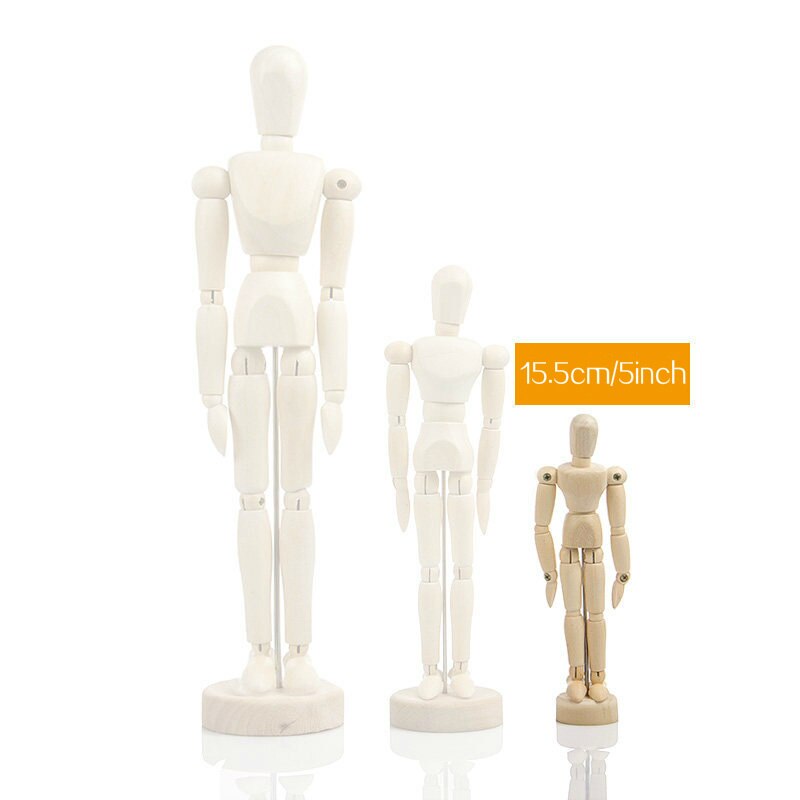 Drawing Sketch Mannequin Model Movable Limbs Wooden Hand Body Draw Action Toys Figures Home Decoration Artist Model Jointed Doll